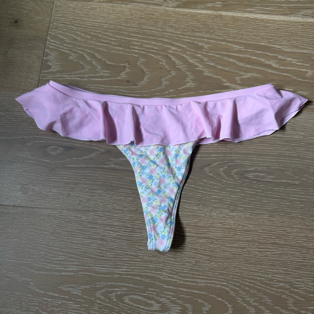 PINK BY FRANKIES BIKINIS MAE THONG BIKINI BOTTOM